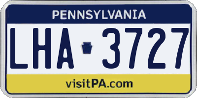 PA license plate LHA3727