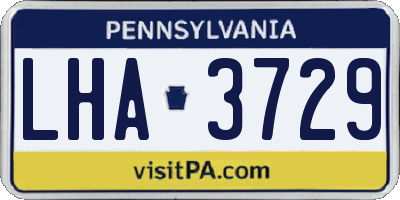 PA license plate LHA3729