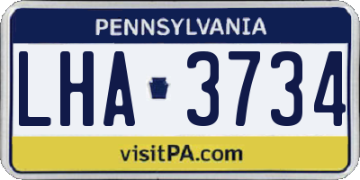 PA license plate LHA3734