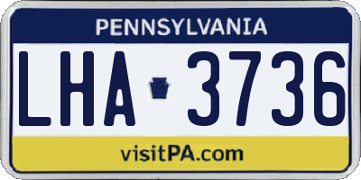 PA license plate LHA3736