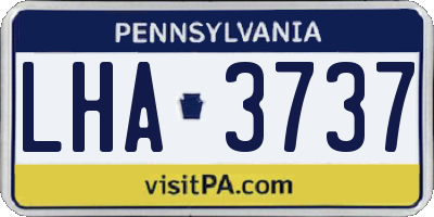 PA license plate LHA3737
