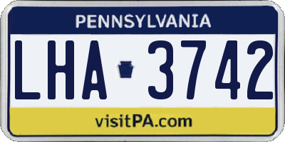 PA license plate LHA3742
