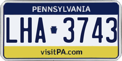 PA license plate LHA3743