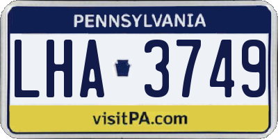 PA license plate LHA3749