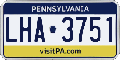 PA license plate LHA3751