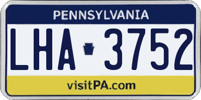 PA license plate LHA3752