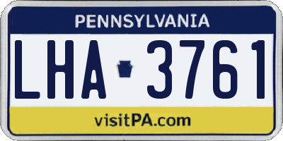 PA license plate LHA3761