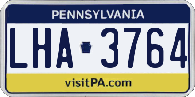 PA license plate LHA3764