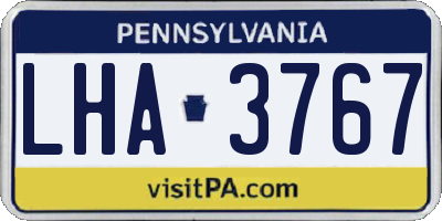 PA license plate LHA3767