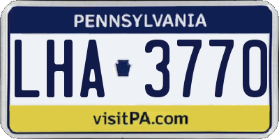 PA license plate LHA3770