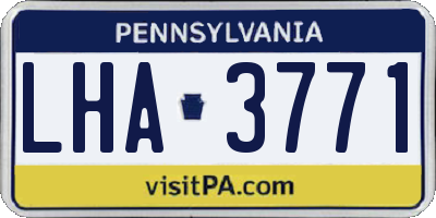 PA license plate LHA3771
