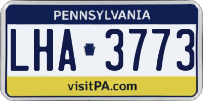 PA license plate LHA3773
