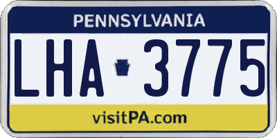 PA license plate LHA3775