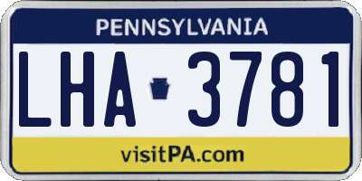 PA license plate LHA3781
