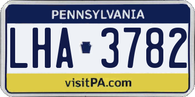 PA license plate LHA3782