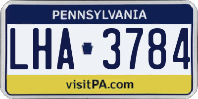 PA license plate LHA3784