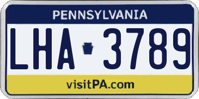 PA license plate LHA3789