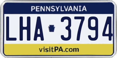 PA license plate LHA3794