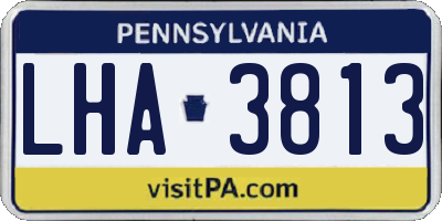 PA license plate LHA3813