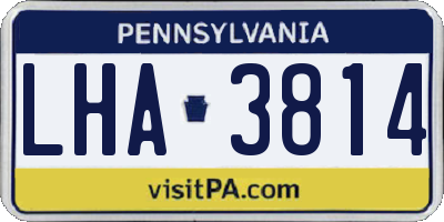 PA license plate LHA3814