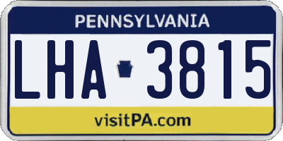 PA license plate LHA3815