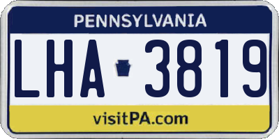 PA license plate LHA3819