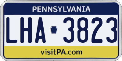 PA license plate LHA3823
