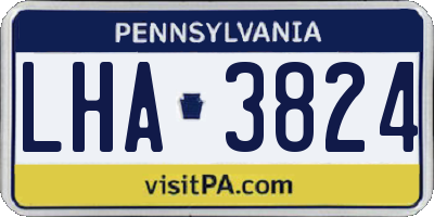 PA license plate LHA3824