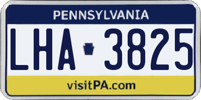 PA license plate LHA3825