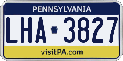 PA license plate LHA3827