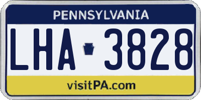 PA license plate LHA3828