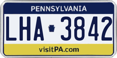 PA license plate LHA3842