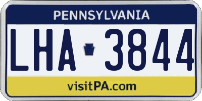 PA license plate LHA3844