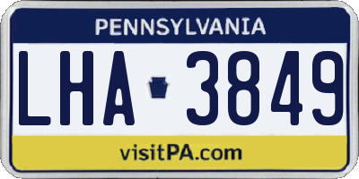 PA license plate LHA3849