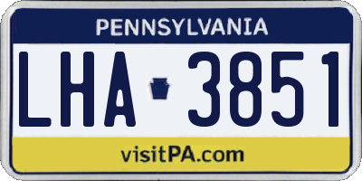 PA license plate LHA3851