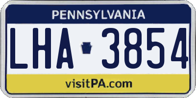 PA license plate LHA3854