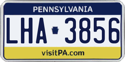 PA license plate LHA3856