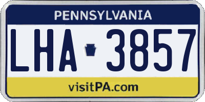 PA license plate LHA3857