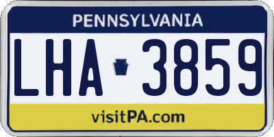 PA license plate LHA3859