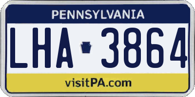 PA license plate LHA3864