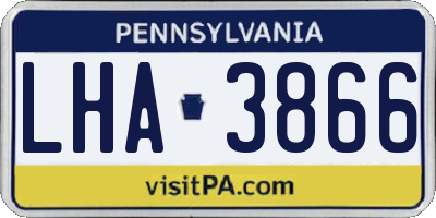 PA license plate LHA3866
