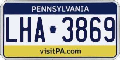 PA license plate LHA3869