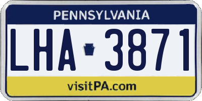 PA license plate LHA3871