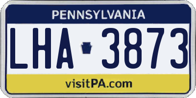 PA license plate LHA3873