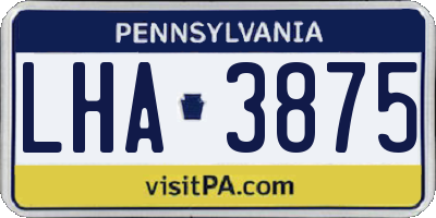 PA license plate LHA3875