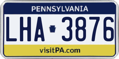 PA license plate LHA3876