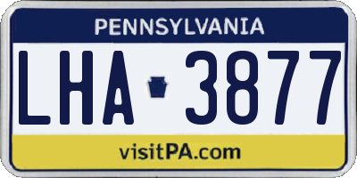 PA license plate LHA3877