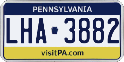 PA license plate LHA3882