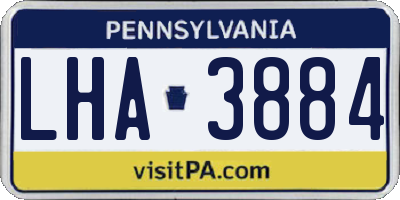 PA license plate LHA3884