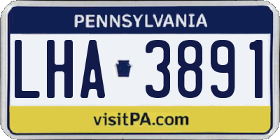 PA license plate LHA3891